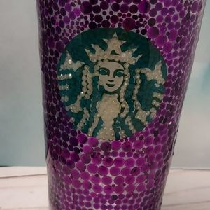 24 oz Starbucks bling purple tumbler